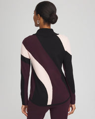 Chico's On Sale Night Bloom Zenergy® Luxe Intarsia Cowlneck Top