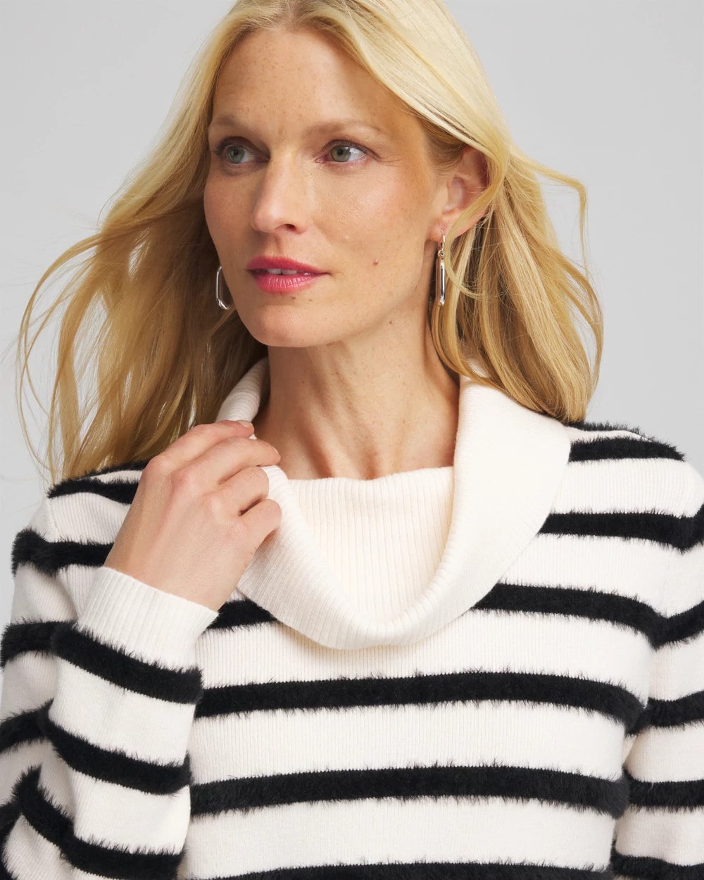 Chico's Discount Black Zenergy® Luxe Eyelash Striped Sweater