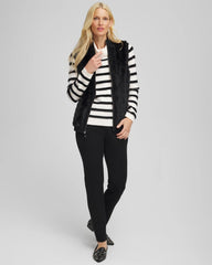 Chico's Discount Black Zenergy® Luxe Eyelash Striped Sweater