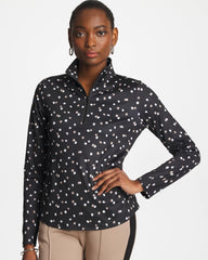 Chico's Sale Studio Taupe Zenergy® UPF Spotted Half Zip