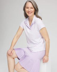 Chico's For Sale Violet Aura Zenergy® Striped UPF Short-Sleeve Top