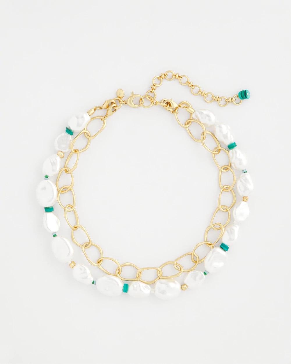 Chico's On Sale Pearl Pearlescent Goldtone Collar Necklace