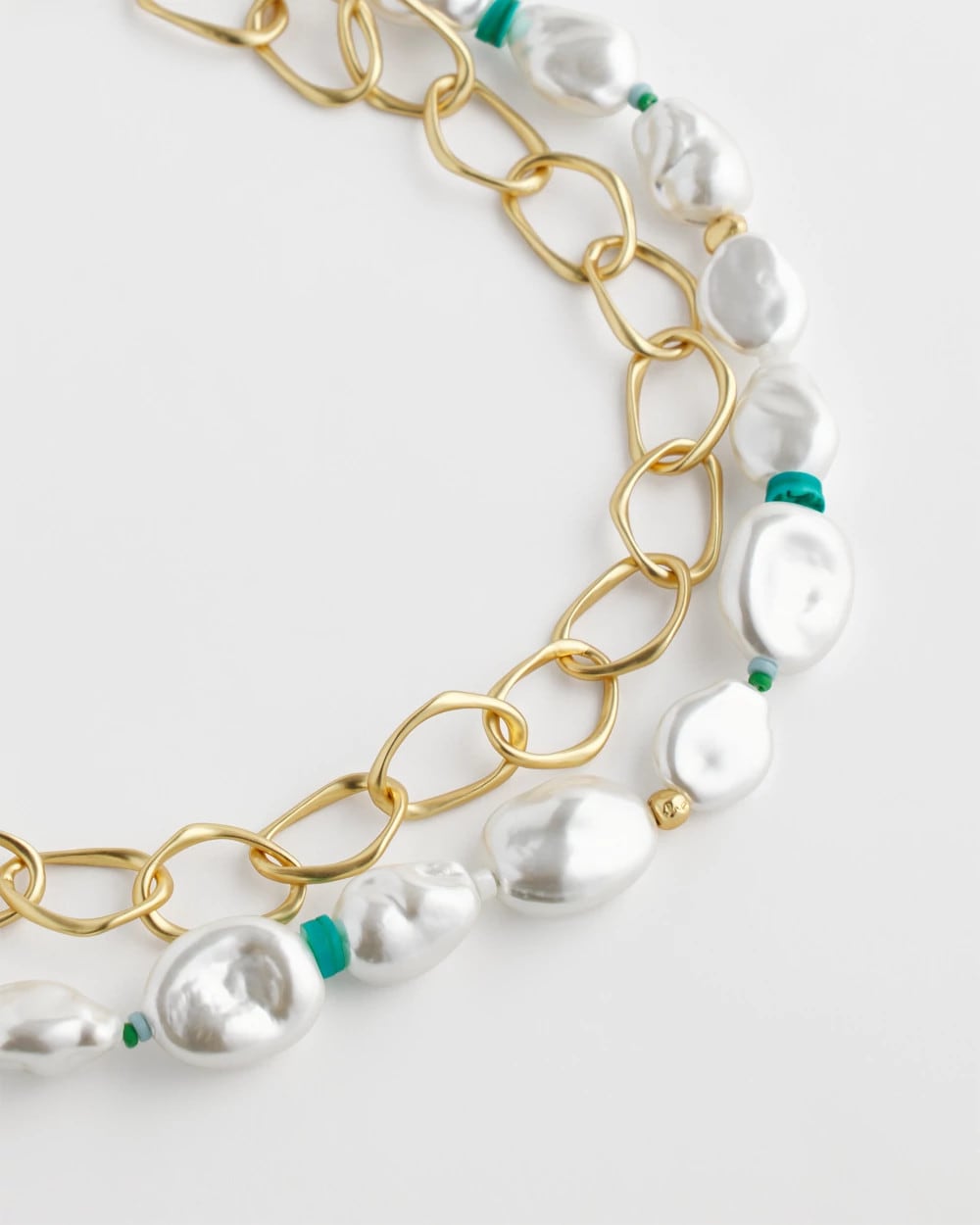 Chico's On Sale Pearl Pearlescent Goldtone Collar Necklace