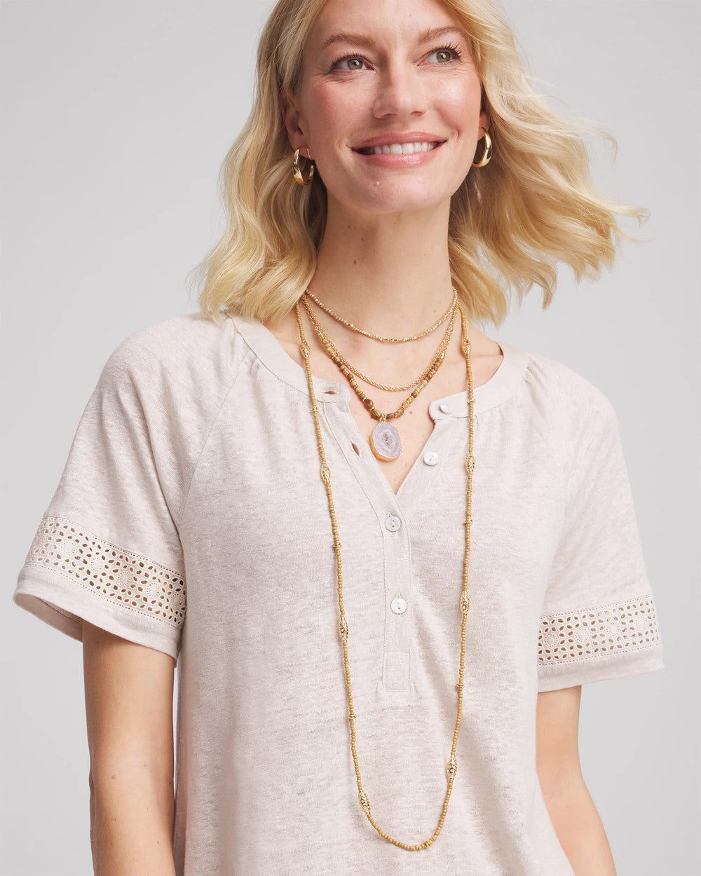 Chico's For Sale Gold Long Goldtone Seed Bead Necklace