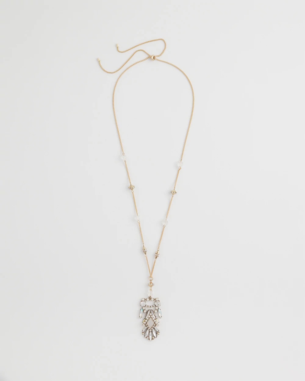 Chico's Discount Pink Adjustable Opalescent Pendant Necklace