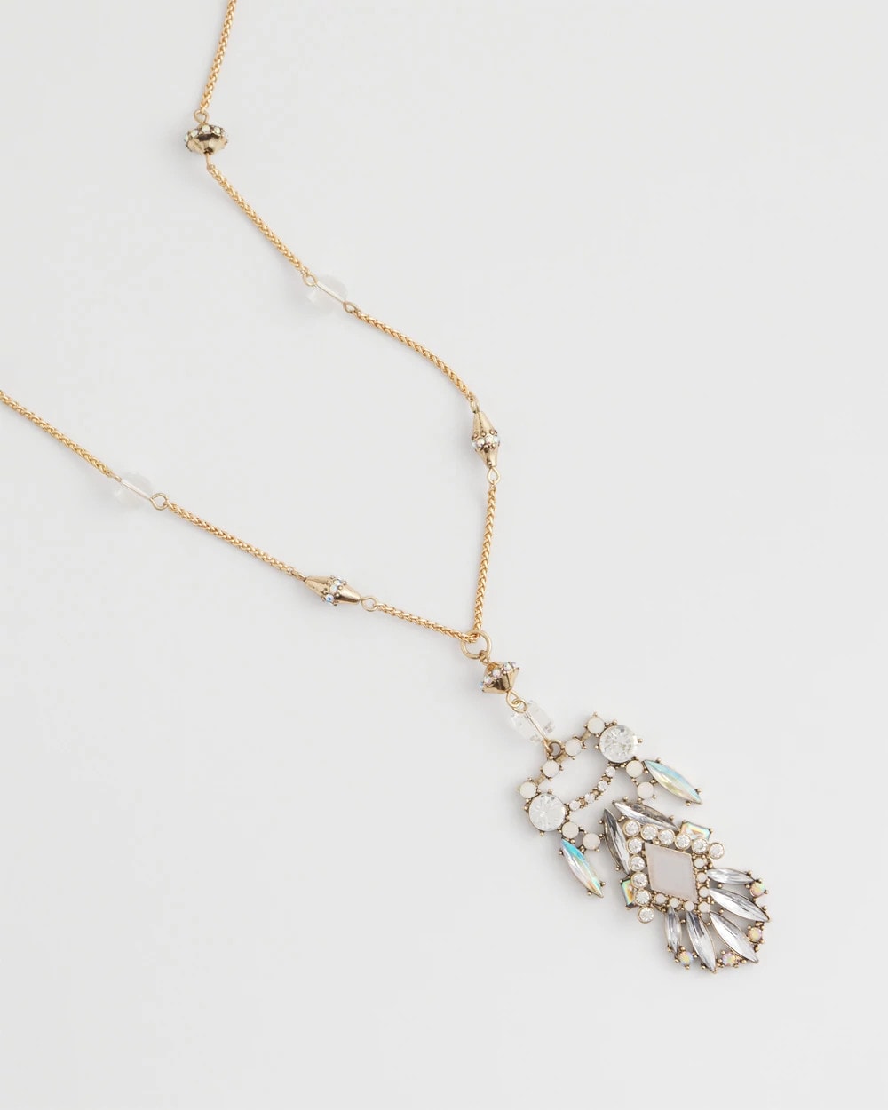 Chico's Discount Pink Adjustable Opalescent Pendant Necklace
