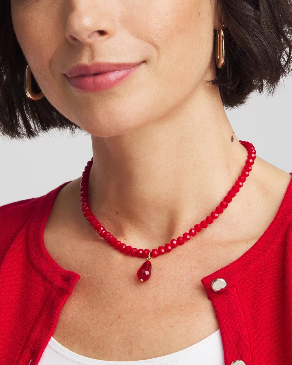 Chico's Sale Red Convertible Red Necklace
