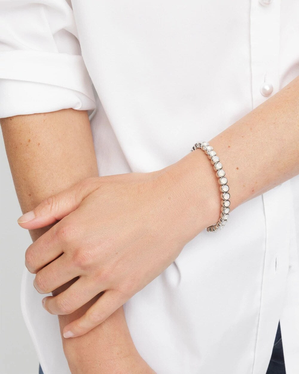 Chico's On Sale Iridescence Shiny Round Stretch Bracelet