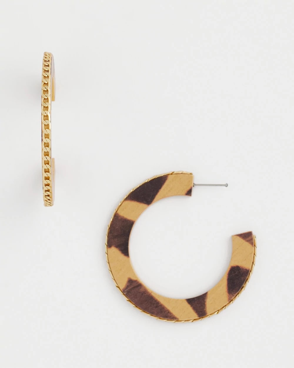 Chico's For Sale Neutral Animal Wood Hoop Earrings