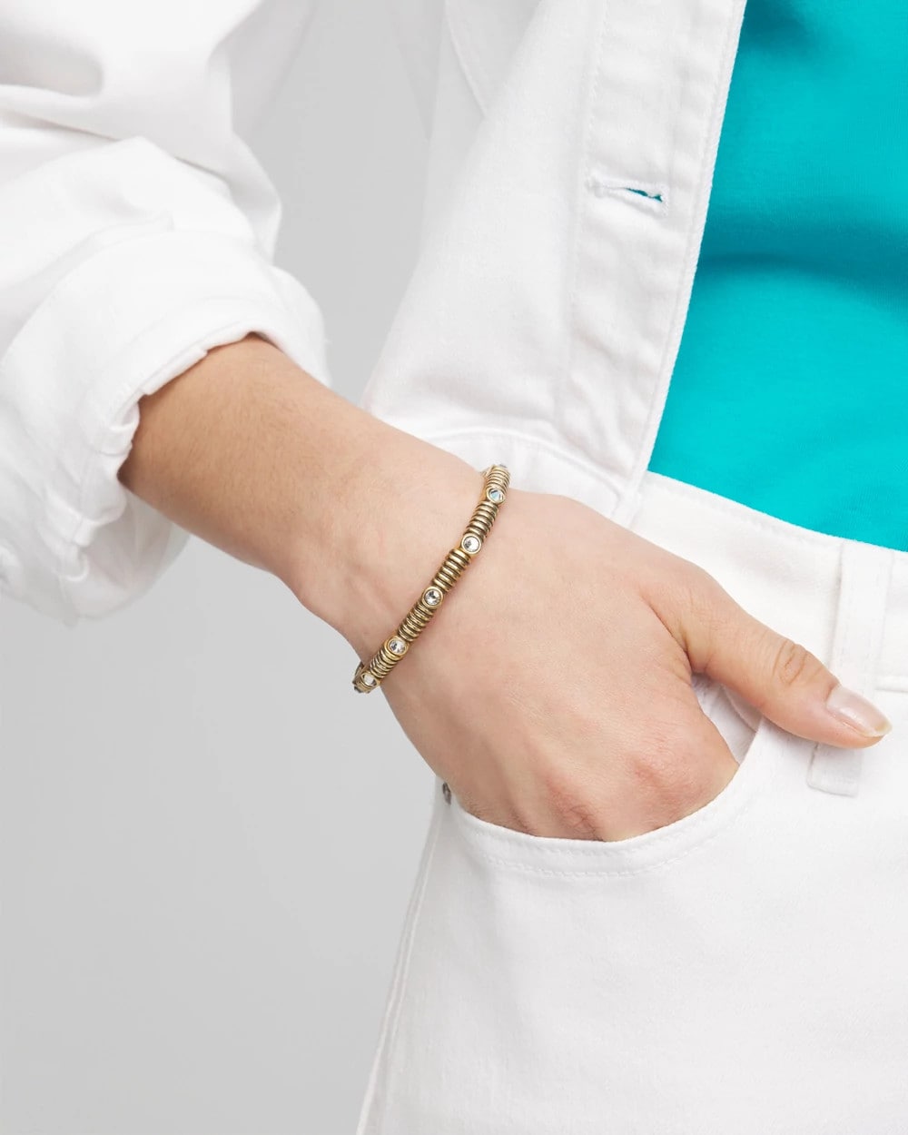 Chico's Discount Gold Goldtone Stretch Bracelet