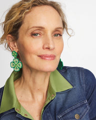 Chico's For Sale Green Clover Drop On Post Earrings