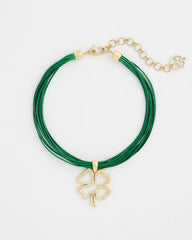 Chico's Discount Green Clover Pendant Necklace
