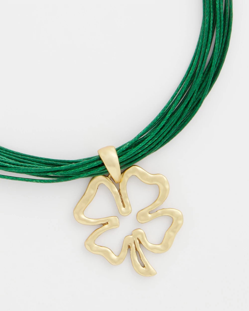 Chico's Discount Green Clover Pendant Necklace