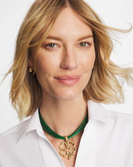 Chico's Discount Green Clover Pendant Necklace