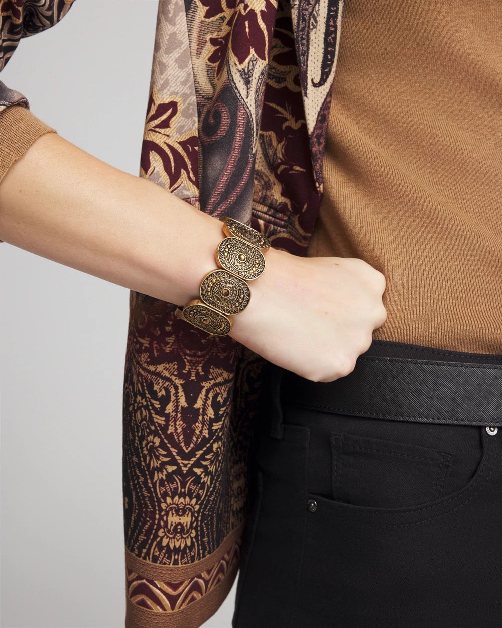 Chico's Discount Gold Medallion Stretch Bracelet
