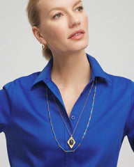 Chico's Outlet Blue Double-Strand Sodalite Pendant Necklace