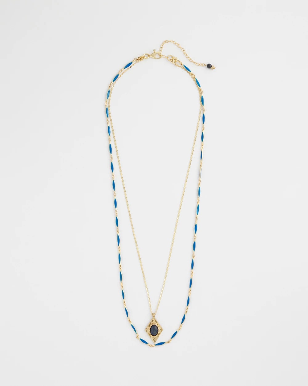 Chico's Outlet Blue Double-Strand Sodalite Pendant Necklace