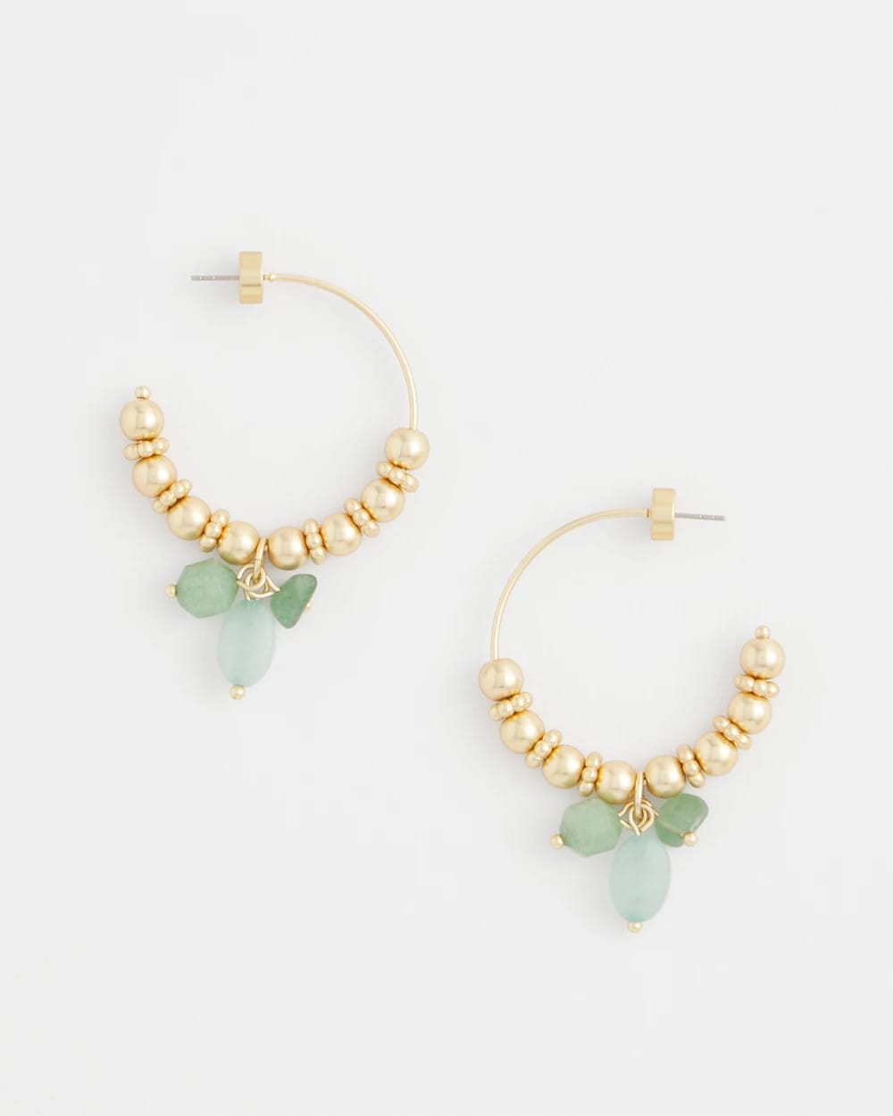 Chico's For Sale Gold No Droop® Gem Beaded Hoop Earrings