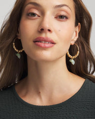 Chico's For Sale Gold No Droop® Gem Beaded Hoop Earrings
