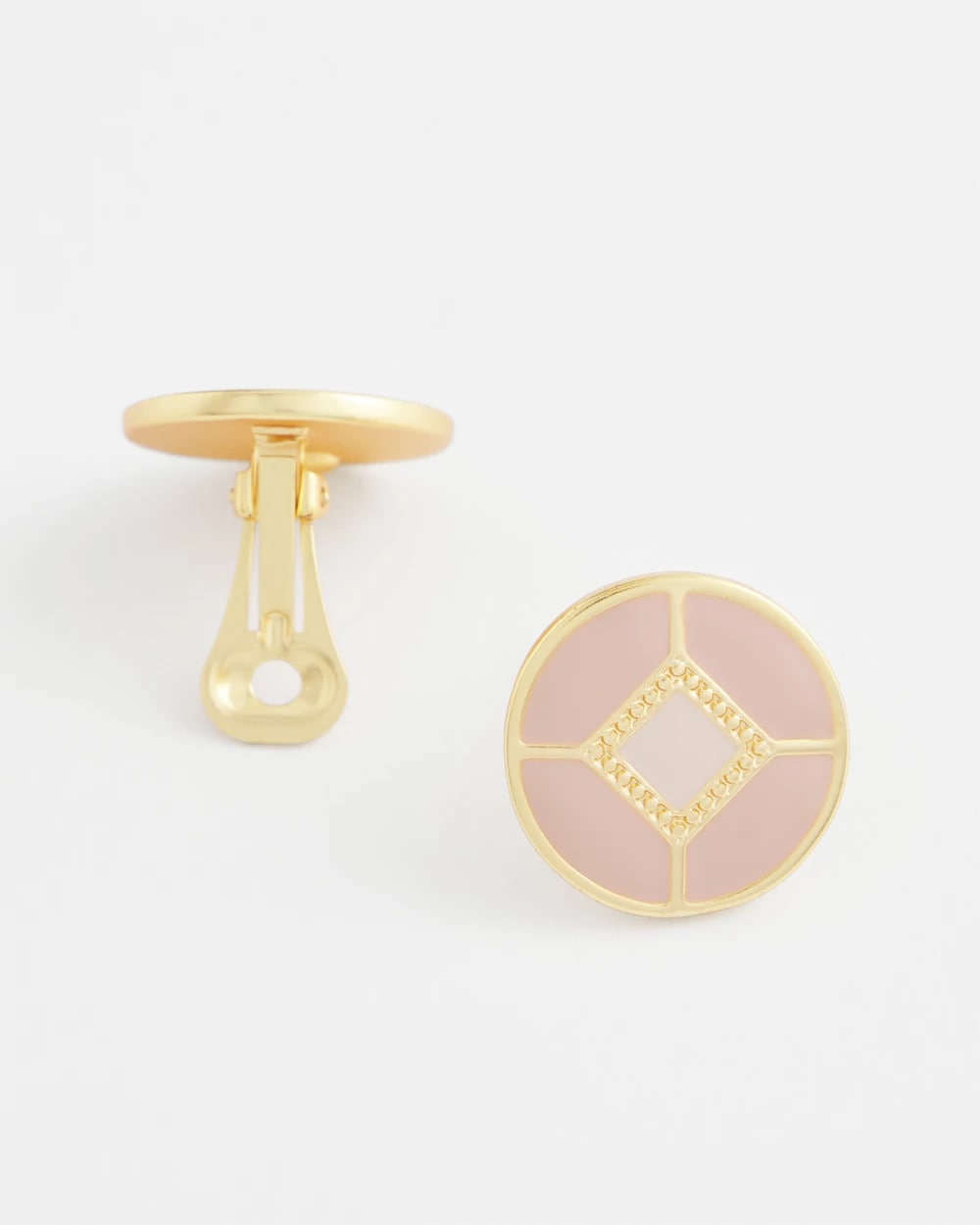 Chico's Online Pink No Droop® Enamel Clip-On Earrings