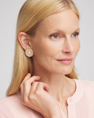 Chico's Online Pink No Droop® Enamel Clip-On Earrings