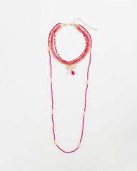 Chico's Sale Pink Convertible Beaded Pendant Necklace