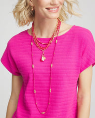 Chico's Sale Pink Convertible Beaded Pendant Necklace