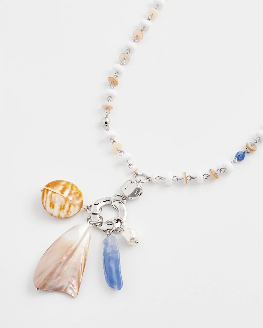 Chico's Online Multi Seashell Beaded Pendant Necklace