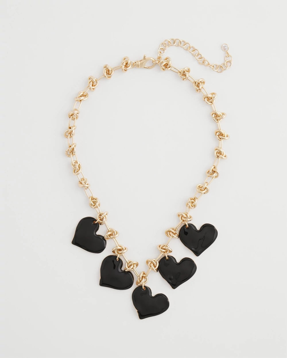 Chico's Discount Black Black Heart Drop Off Necklace