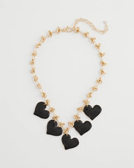 Chico's Discount Black Black Heart Drop Off Necklace