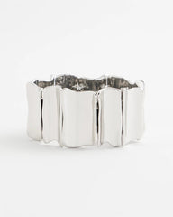 Chico's Sale Silver Silvertone Wave Stretch Cuff Bracelet