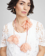 Chico's For Sale Pink Pink Floral Aventurine Long Single Necklace