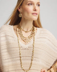 Chico's Discount Gold Gold Nugget Single Strand Necklace