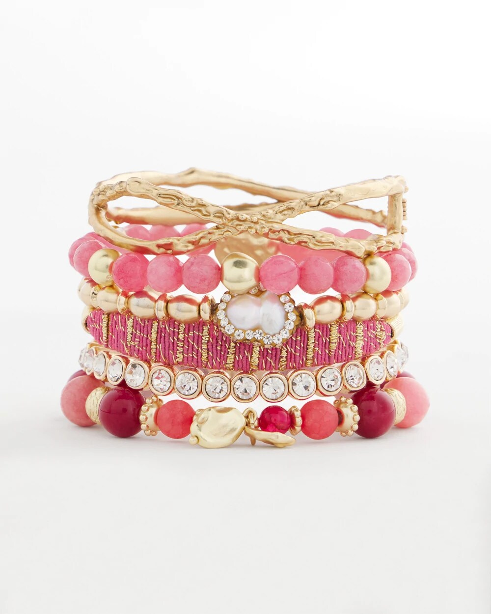 Chico's Online Pink Thread Wrapped Cuff Bracelet