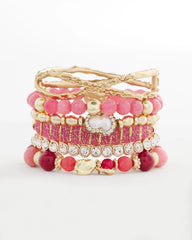 Chico's Online Pink Thread Wrapped Cuff Bracelet
