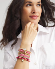 Chico's Online Pink Thread Wrapped Cuff Bracelet