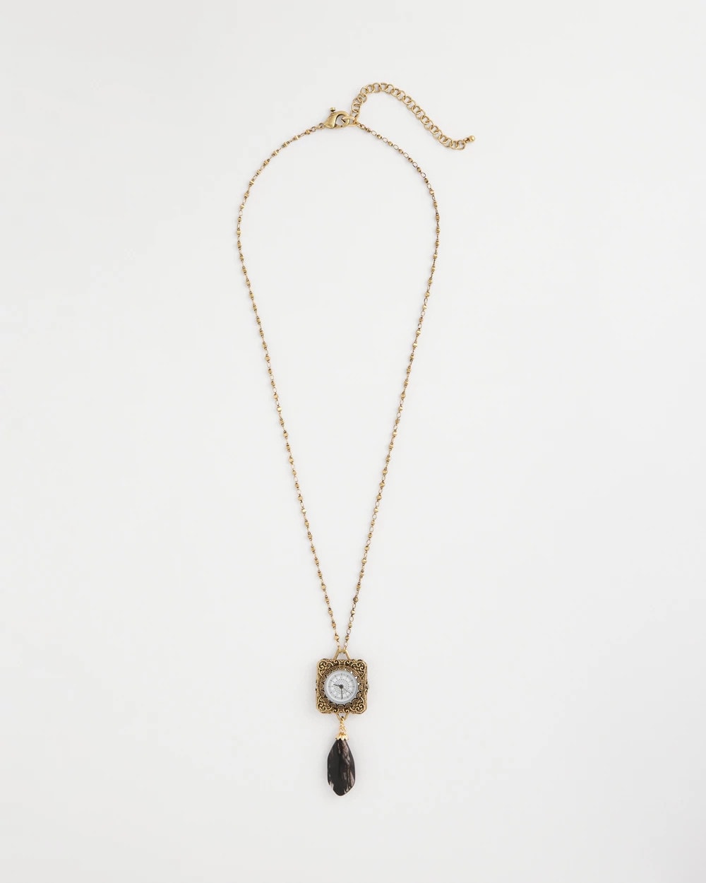 Chico's Discount Gold Clock Pendant Necklace