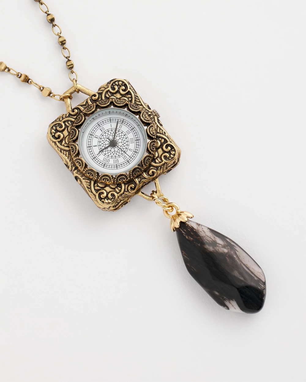 Chico's Discount Gold Clock Pendant Necklace