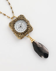 Chico's Discount Gold Clock Pendant Necklace