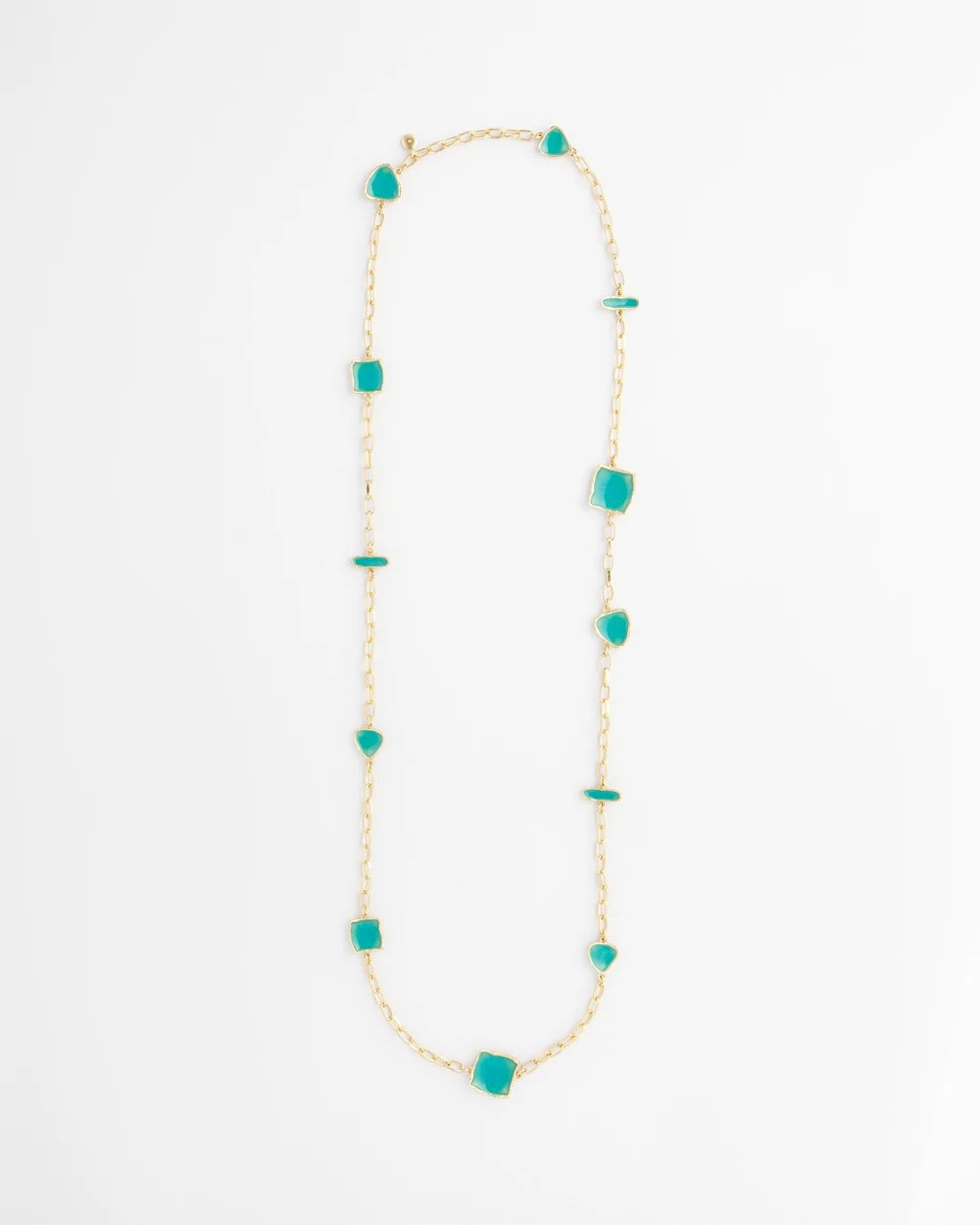 Chico's On Sale Blue Gold Tone Single-Strand Necklace
