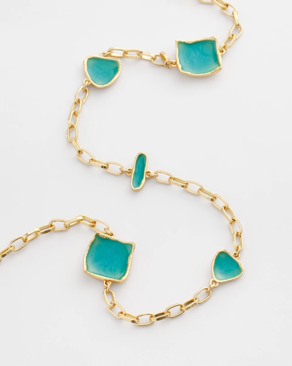 Chico's On Sale Blue Gold Tone Single-Strand Necklace