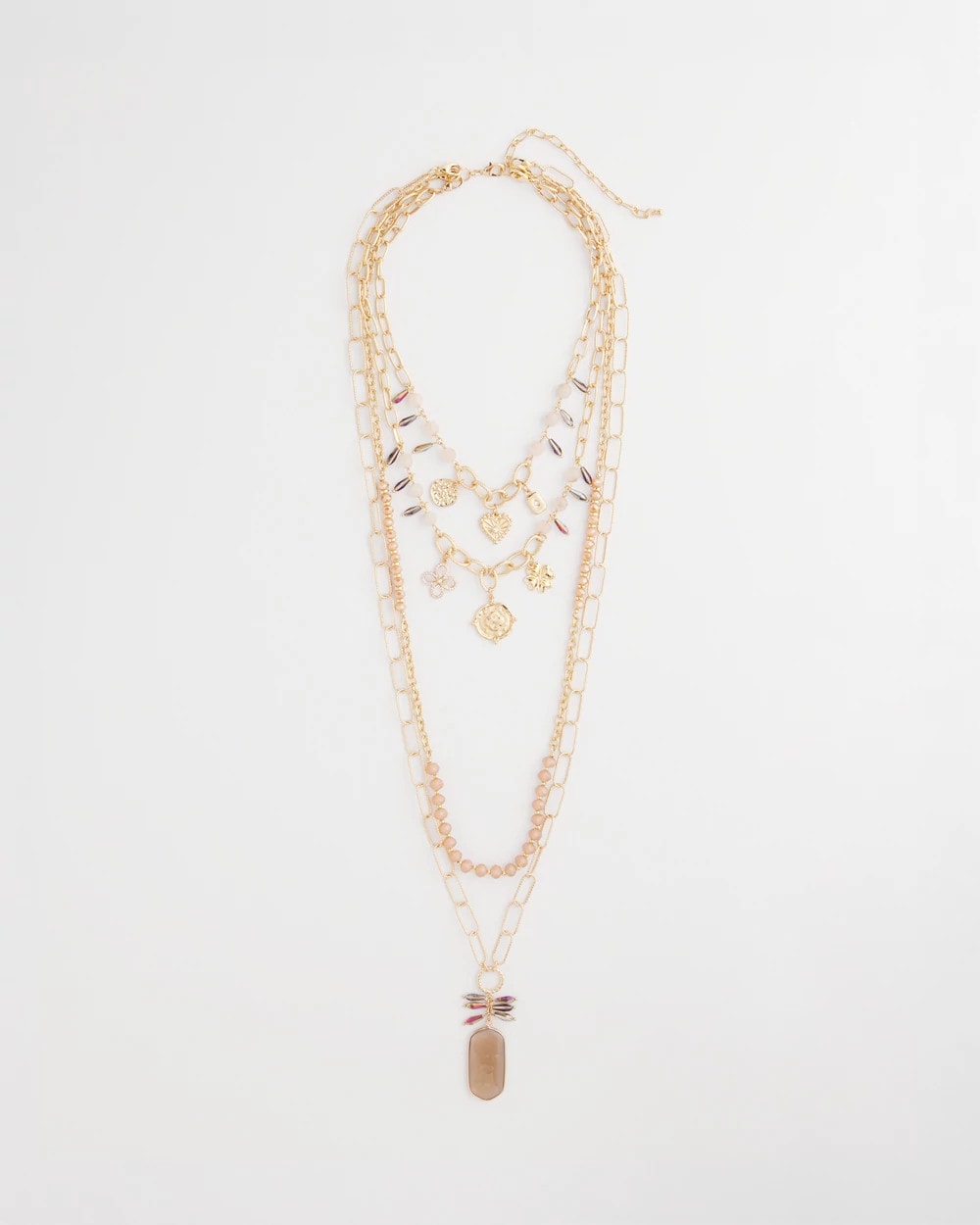 Chico's For Sale Pink Convertible Pink & Gold Beaded Necklace