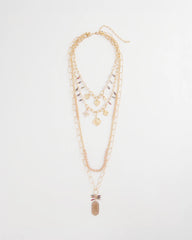 Chico's For Sale Pink Convertible Pink & Gold Beaded Necklace