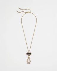 Chico's Online Black/Gold Adjustable Amulet Pendant Necklace