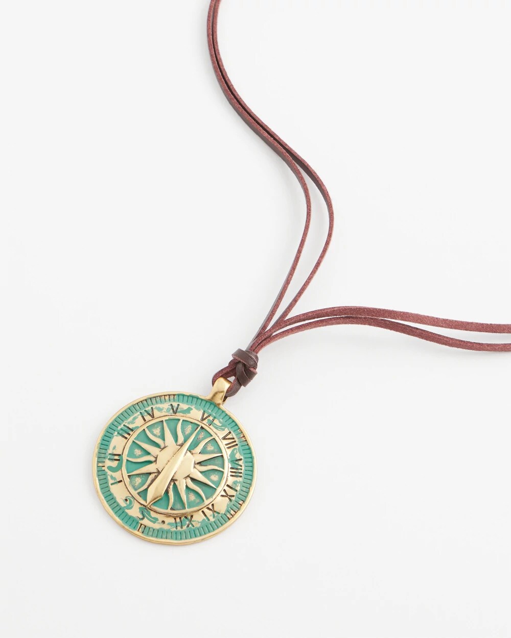 Chico's Online Turquoise Sundial Medallion Pendant
