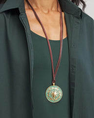 Chico's Online Turquoise Sundial Medallion Pendant