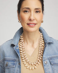 Chico's Sale Neutral Multi-Strand Shell Necklace