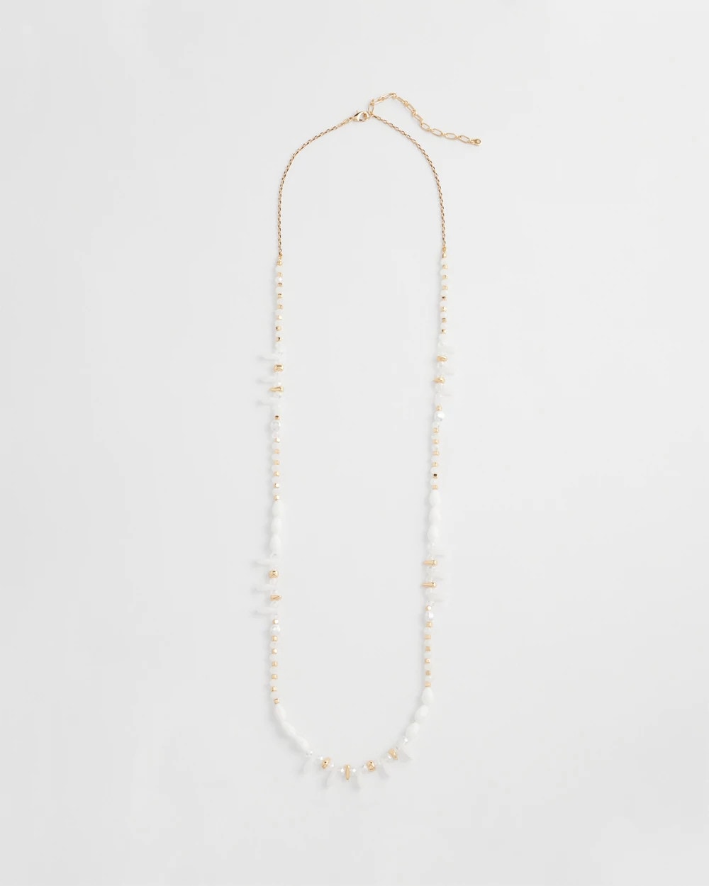 Chico's Outlet White White Beaded Single Strand Necklace