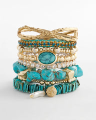 Chico's On Sale Turquoise Adjustable Thread Wrapped Bracelet