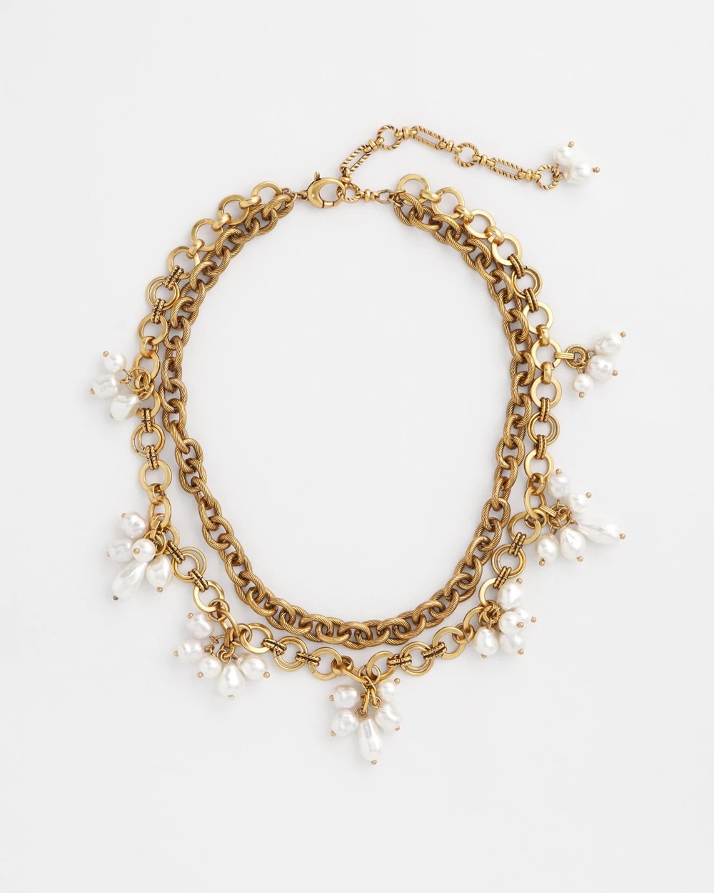 Chico's For Sale White/Gold Modern Pearl Clusters Choker Necklace